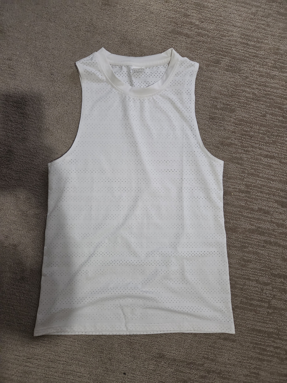ZYIA ACTIVE White Perforated Athletic Tank Top- Small